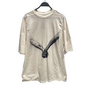 Rick Owens Cream Graphic T-Shirt – Winged Arm Print